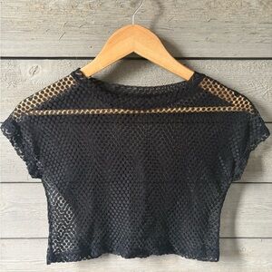 Black Lace Crop Top